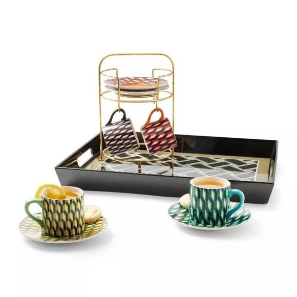 DVF for Target Arrow Geo Mug Drinkware Set Saucers Stand - Diane Von Furstenberg - Picture 4 of 5
